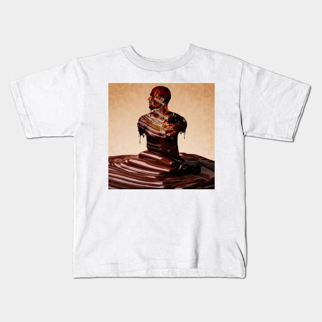 Melting Chocolate Man Kids T-Shirt by Marian Voicu